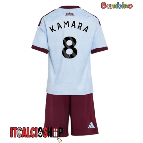 Aston Villa Boubacar Kamara #8 Terza Maglia Bambino 2026-27 Manica Corta (+ Pantaloni corti)